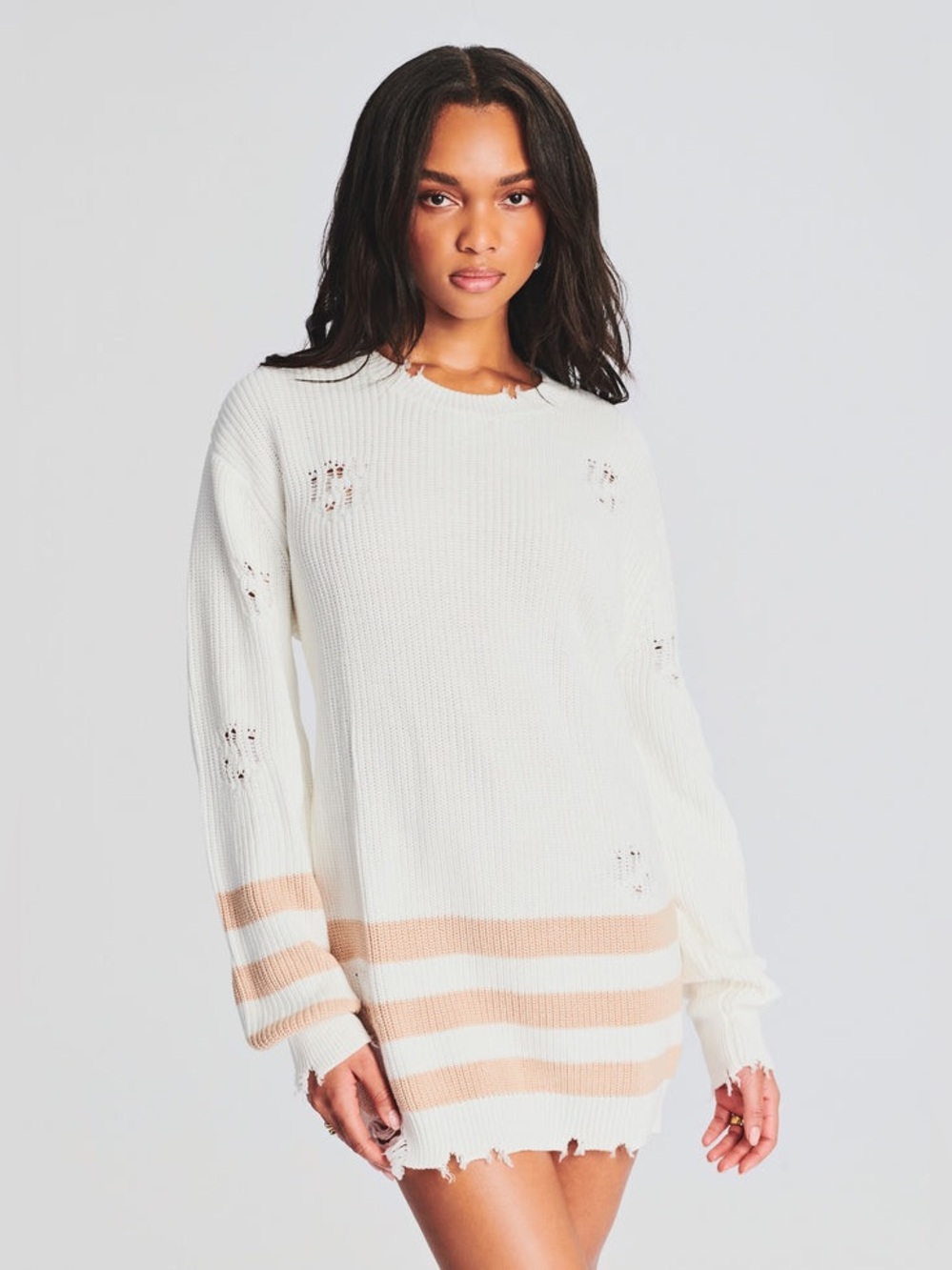 NWT!! SEROYA / XXL / DEVIN SWEATER / DRESS 
/ Color: White/Cappuccino